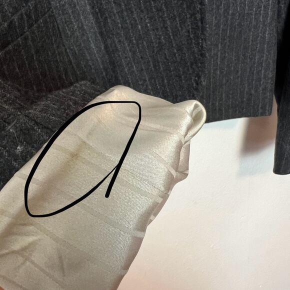 Jcrew super 120's Italian Wool Pinstripe Blazer Jacket Gray Women's size 0 - Picture 8 of 8